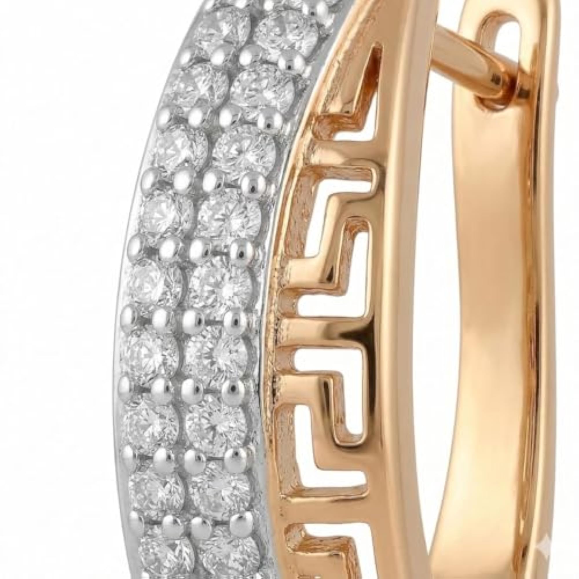 Crystal Studded Half Hoop Earrings for Party